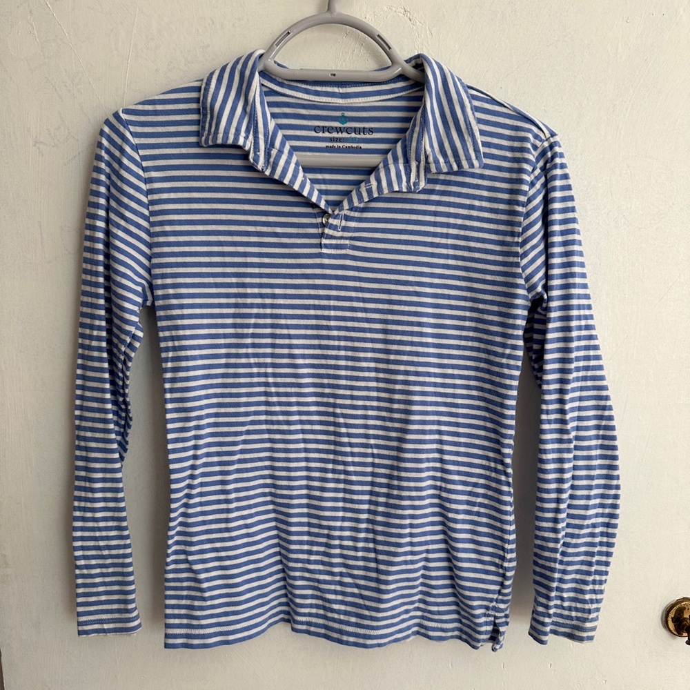 Crewcuts (J. Crew Kids) 100% Cotton Long Sleeved Polo, Size 10